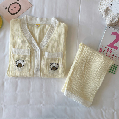 Puhast puuvillast marli rõivad, ülikonnad rasedatele naistele, pidžaamakomplekt, puuvillane suvine sügisene sünnitusjärgne pidžaama koduriided