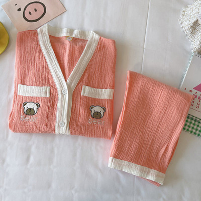 Puhast puuvillast marli rõivad, ülikonnad rasedatele naistele, pidžaamakomplekt, puuvillane suvine sügisene sünnitusjärgne pidžaama koduriided