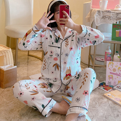 Puhast puuvillast marli rõivad, ülikonnad rasedatele naistele, pidžaamakomplekt, puuvillane suvine sügisene sünnitusjärgne pidžaama koduriided