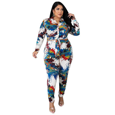 Τύπος Dye Plus Size Σετ 2 τεμαχίων Γυναικεία φθινοπωρινά ρούχα Crop Top και παντελόνι Casual Streetwear Κοστούμι τζόκινγκ Χονδρική Dropshipping