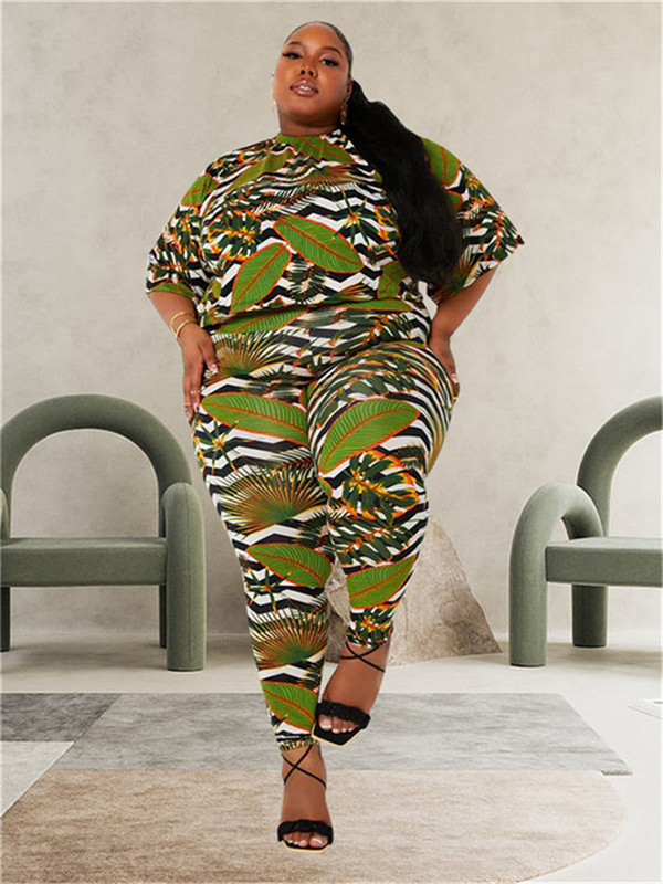 Wmstar ținute din două piese pentru femei Îmbrăcăminte de vară imprimeu cu mânecă scurtă top casual și pantaloni Set nou asortat, Dropshipping cu ridicata