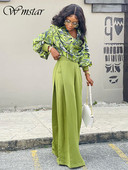 Wmstar Σετ δύο τεμαχίων Γυναικεία V λαιμόκοψη Σετ παντελόνια με ντραπέ που ταιριάζουν Γυναικεία ρούχα φθινοπώρου χονδρικής Dropshipping με ζώνη