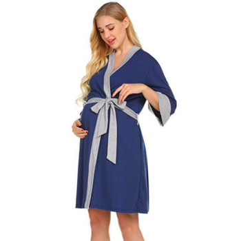 Πιτζάμες εγκυμοσύνης από καθαρό βαμβάκι Λεπτά ρούχα για το σπίτι μετά τον τοκετό Χρώμα Νοσηλευτικά Φορέματα Θηλασμού Νέα ρούχα για έγκυες γυναίκες