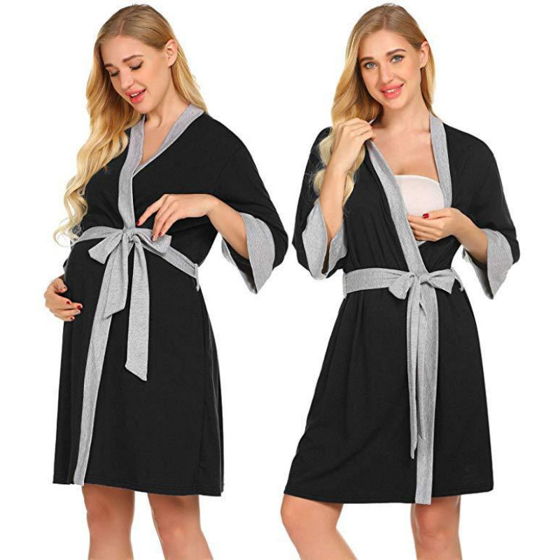 Πιτζάμες εγκυμοσύνης από καθαρό βαμβάκι Λεπτά ρούχα για το σπίτι μετά τον τοκετό Χρώμα Νοσηλευτικά Φορέματα Θηλασμού Νέα ρούχα για έγκυες γυναίκες