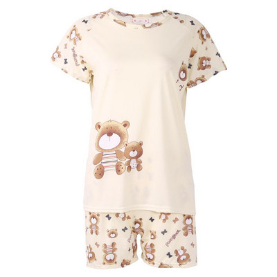 Γυναικείες πιτζάμες κινουμένων σχεδίων με κοντό μανίκι βαμβακερές πιτζάμες σπίτι νυχτικά