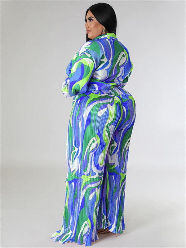 Wmstar Plus Size pükste komplektid Moodne, soliidne ülaosa, laia säärega, kaheosaline komplekt Sügisriiete hulgimüük