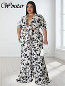 Wmstar Plus Size Two Piece Σετ Γυναικεία Ρούχα Πουκάμισα Μπλούζες και Παντελόνια Φαρδιά Πόδι Νέα σε Ασορτί Σετ Χονδρική Dropshopping 2023