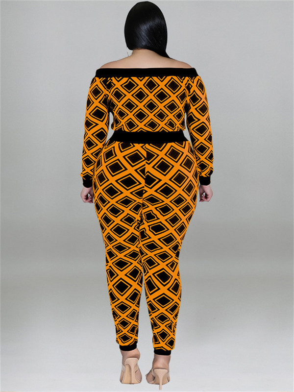 Wmstar Ținute în două piese mărime Plus pentru femei Îmbrăcăminte de toamnă Seturi de top și pantaloni cu imprimeu în carouri Set casual asortat Dropshipping cu ridicata