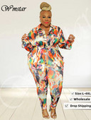 Wmstar Plus Size kétrészes ruhák Női őszi ruhák Nyomtatott felső nadrágok leggingsek hozzáillő szett Irodai női nagykereskedés dropshipping