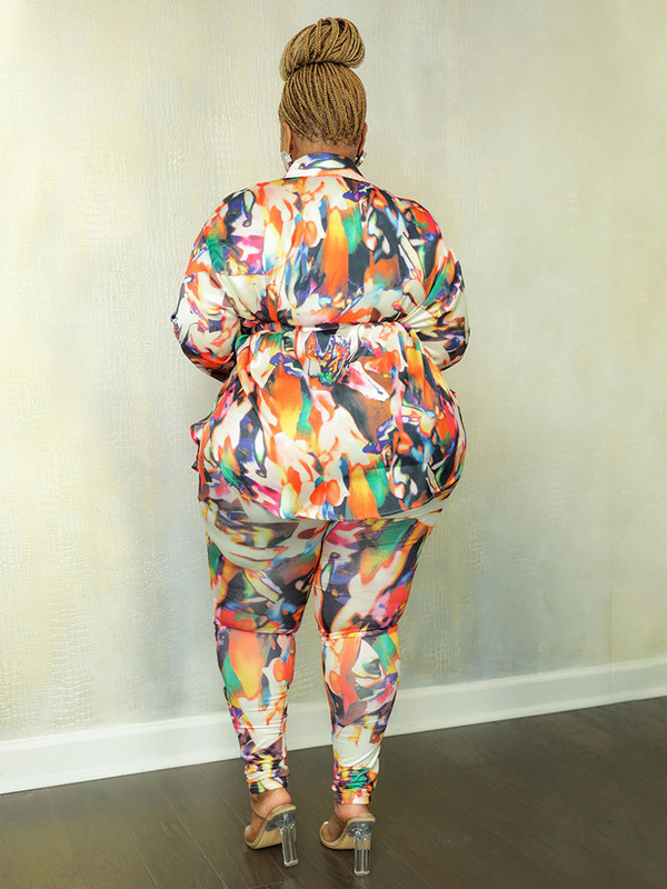 Wmstar Plus Size kétrészes ruhák Női őszi ruhák Nyomtatott felső nadrágok leggingsek hozzáillő szett Irodai női nagykereskedés dropshipping
