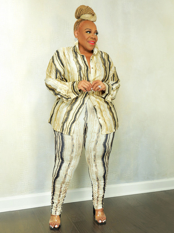 Wmstar Plus Size kétrészes ruhák Női őszi ruhák Nyomtatott felső nadrágok leggingsek hozzáillő szett Irodai női nagykereskedés dropshipping