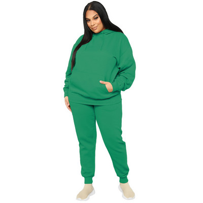 Γυναικεία Φούτερ Plus Size Φούτερ και φούτερ σετ δύο τεμαχίων Casual Jogger Αθλητικά χειμερινά ρούχα Χονδρική Dropshipping