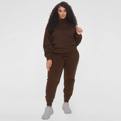 Γυναικεία Φούτερ Plus Size Φούτερ και φούτερ σετ δύο τεμαχίων Casual Jogger Αθλητικά χειμερινά ρούχα Χονδρική Dropshipping