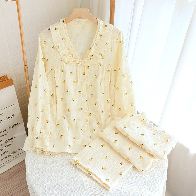 Fdfklak tanka odjeća za dojenje nakon poroda od čistog pamuka s printom za trudnice i dojilje Proljeće jesen Nova pidžama s V-izrezom