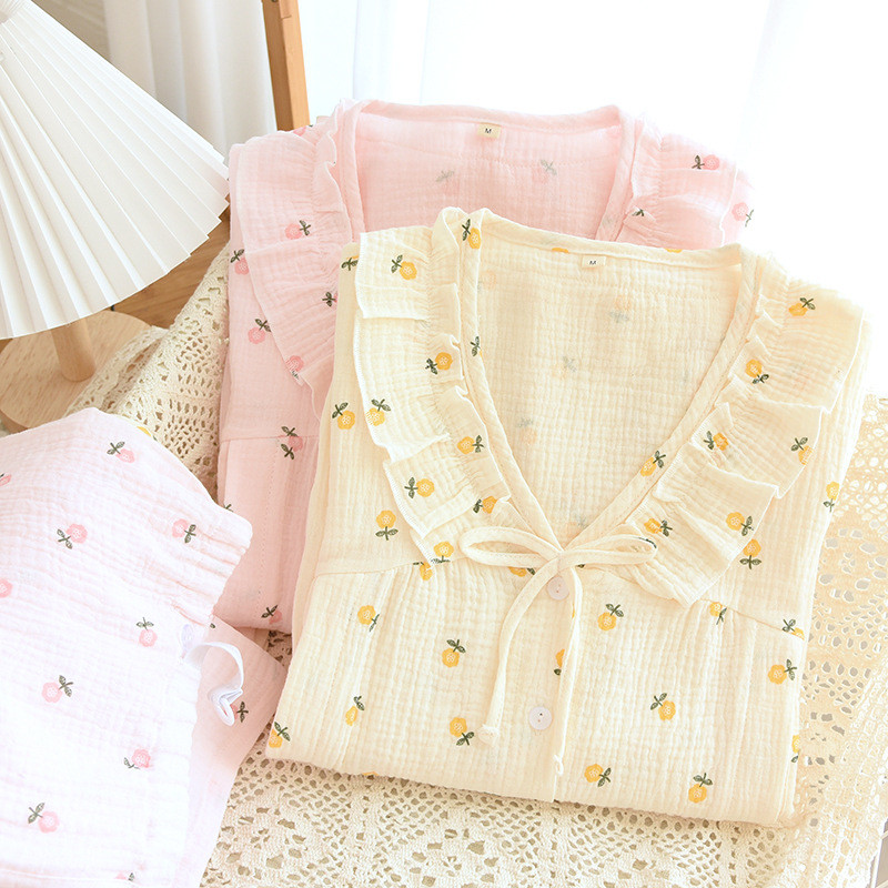 Fdfklak tanka odjeća za dojenje nakon poroda od čistog pamuka s printom za trudnice i dojilje Proljeće jesen Nova pidžama s V-izrezom