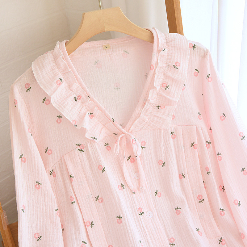 Fdfklak tanka odjeća za dojenje nakon poroda od čistog pamuka s printom za trudnice i dojilje Proljeće jesen Nova pidžama s V-izrezom