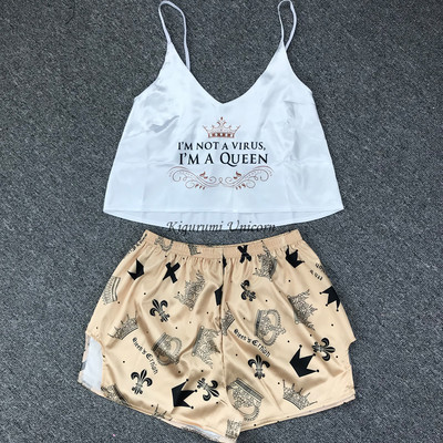 Γυναικεία ρούχα ύπνου Σέξι εσώρουχα σατέν δαντέλα σορτς καμιζόλα με λαιμόκοψη V σετ Πυτζάμες Πυτζάμες Γυναικεία σέξι ρούχα Μαύρα μονόχρωμα