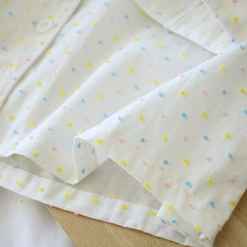 Νέα ανοιξιάτικη και καλοκαιρινή γυναικεία λεπτή 100% βαμβακερή γάζα διπλής στρώσης πιτζάμες μακρυμάνικο παντελόνι κοστούμι δύο τεμαχίων home service