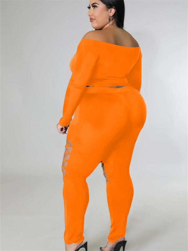 Wmstar Ženska odjeća veće veličine Dvodijelni komplet izdubljeni zavoj Ležerni top i hlače Tajice koje odgovaraju veleprodaja Dropshipping