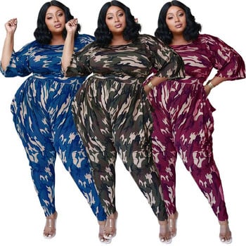 Camouflage Plus Size Σετ Φθινοπωρινά Ρούχα Γυναικεία Μακρυμάνικα Επάνω Τσέπες Cargo Παντελόνι Φούτερ Φόρμουλα Χονδρική Dropshipping