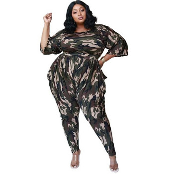 Camouflage Plus Size Σετ Φθινοπωρινά Ρούχα Γυναικεία Μακρυμάνικα Επάνω Τσέπες Cargo Παντελόνι Φούτερ Φόρμουλα Χονδρική Dropshipping