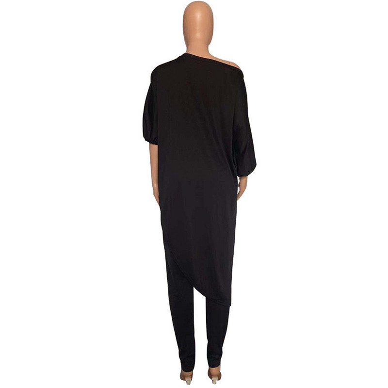 Plus Size Σετ Φθινοπωρινά Ανοιξιάτικα Γυναικεία Ρούχα 2 τεμαχίων Loose Top Παντελόνι Κολάν Μόδα Streetwear Stretch Χονδρική Dropshipping