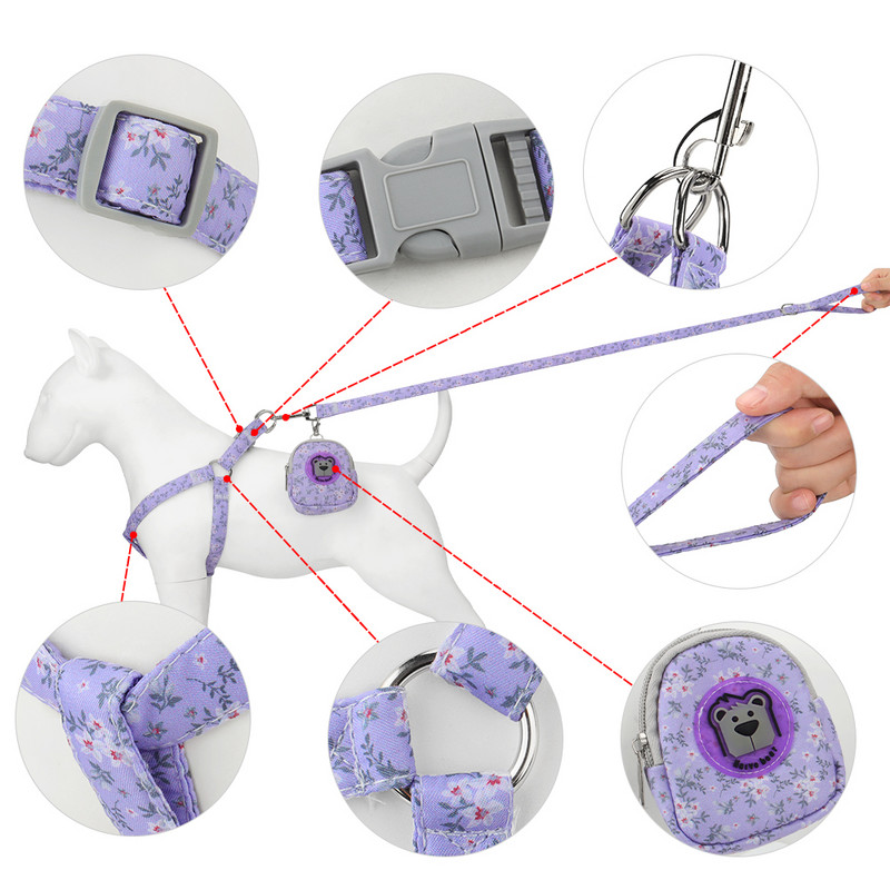 Σετ λουριών με λουριά λουλουδιών λουλουδιών για σκύλους λουλουδάτο λουλούδι με λουλούδια λουλουδιών λουλουδιών λουλουδιών λουλουδιών λουλουδιών με ρυθμιζόμενο μέγεθος για μικρούς μεσαίους σκύλους Γάτες Αξεσουάρ κουταβιών