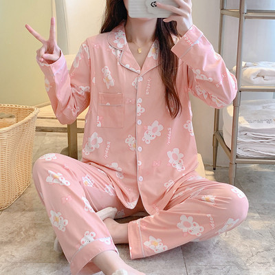 Άνοιξη Φθινοπωρινό κοστούμι πιτζάμες εγκυμοσύνης Μακρυμάνικο ζακέτες γαλουχίας Πουκάμισα+παντελόνι Σετ δύο τεμαχίων Σετ θηλασμού εγκυμοσύνης