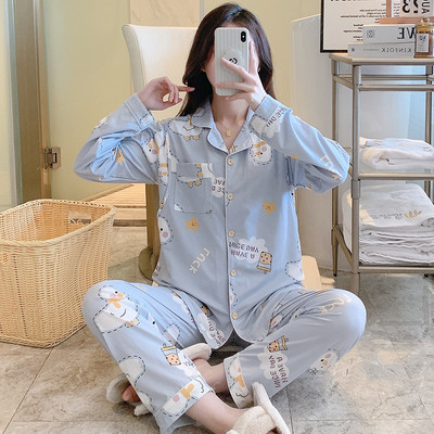 Άνοιξη Φθινοπωρινό κοστούμι πιτζάμες εγκυμοσύνης Μακρυμάνικο ζακέτες γαλουχίας Πουκάμισα+παντελόνι Σετ δύο τεμαχίων Σετ θηλασμού εγκυμοσύνης