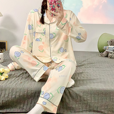 Άνοιξη Φθινοπωρινό κοστούμι πιτζάμες εγκυμοσύνης Μακρυμάνικο ζακέτες γαλουχίας Πουκάμισα+παντελόνι Σετ δύο τεμαχίων Σετ θηλασμού εγκυμοσύνης