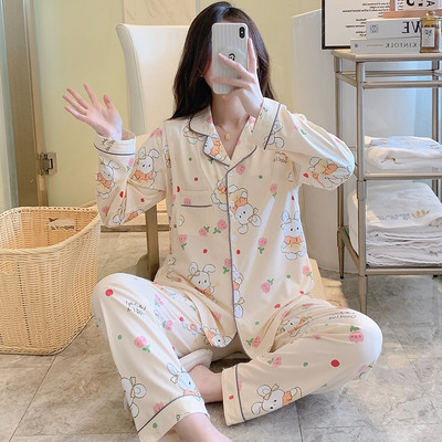 Άνοιξη Φθινοπωρινό κοστούμι πιτζάμες εγκυμοσύνης Μακρυμάνικο ζακέτες γαλουχίας Πουκάμισα+παντελόνι Σετ δύο τεμαχίων Σετ θηλασμού εγκυμοσύνης