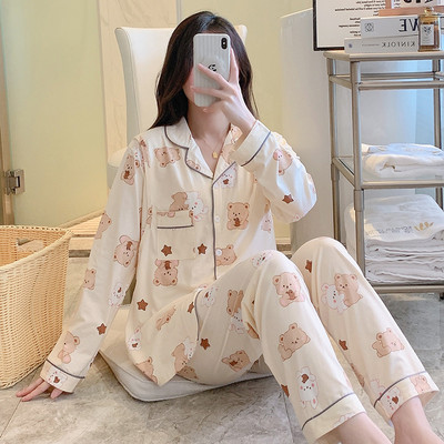 Άνοιξη Φθινοπωρινό κοστούμι πιτζάμες εγκυμοσύνης Μακρυμάνικο ζακέτες γαλουχίας Πουκάμισα+παντελόνι Σετ δύο τεμαχίων Σετ θηλασμού εγκυμοσύνης