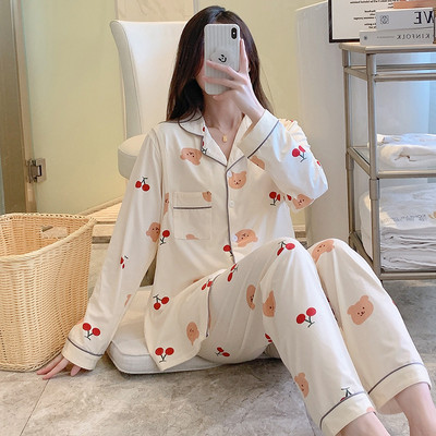 Άνοιξη Φθινοπωρινό κοστούμι πιτζάμες εγκυμοσύνης Μακρυμάνικο ζακέτες γαλουχίας Πουκάμισα+παντελόνι Σετ δύο τεμαχίων Σετ θηλασμού εγκυμοσύνης