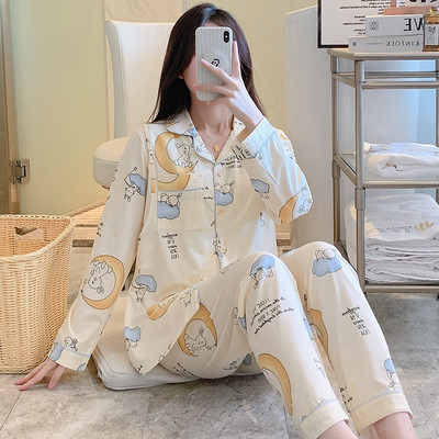 Άνοιξη Φθινοπωρινό κοστούμι πιτζάμες εγκυμοσύνης Μακρυμάνικο ζακέτες γαλουχίας Πουκάμισα+παντελόνι Σετ δύο τεμαχίων Σετ θηλασμού εγκυμοσύνης