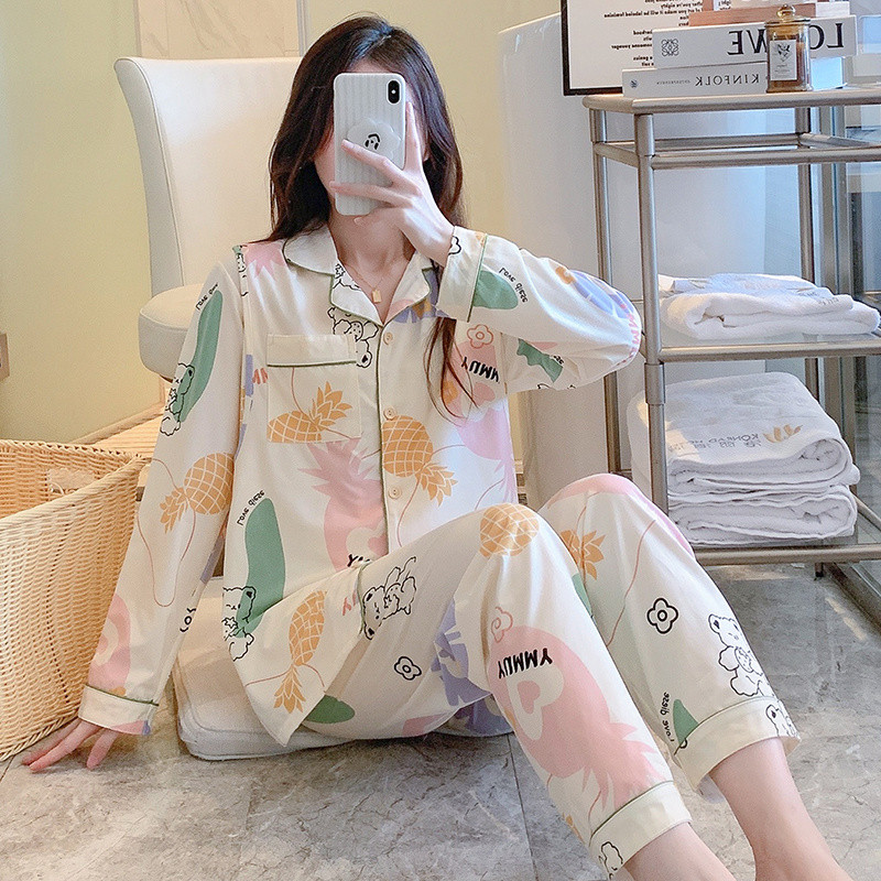 Άνοιξη Φθινοπωρινό κοστούμι πιτζάμες εγκυμοσύνης Μακρυμάνικο ζακέτες γαλουχίας Πουκάμισα+παντελόνι Σετ δύο τεμαχίων Σετ θηλασμού εγκυμοσύνης