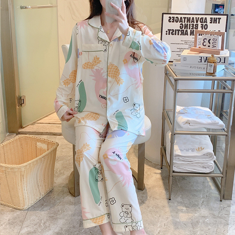 Άνοιξη Φθινοπωρινό κοστούμι πιτζάμες εγκυμοσύνης Μακρυμάνικο ζακέτες γαλουχίας Πουκάμισα+παντελόνι Σετ δύο τεμαχίων Σετ θηλασμού εγκυμοσύνης