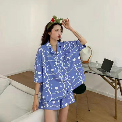 Pidžaamad, naiste pidžaamad, armsad lehmatrükiga pidžaamad, vabaaja mugavad koduriided, 2-osaline komplekt naiste magamisriided, suvised Dropshipping