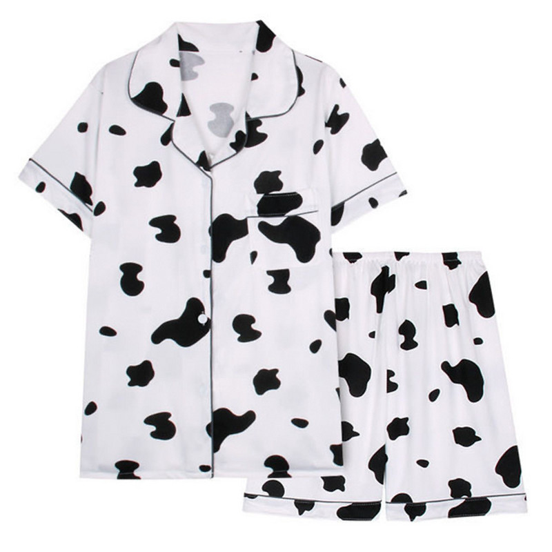 Pidžaamad, naiste pidžaamad, armsad lehmatrükiga pidžaamad, vabaaja mugavad koduriided, 2-osaline komplekt naiste magamisriided, suvised Dropshipping