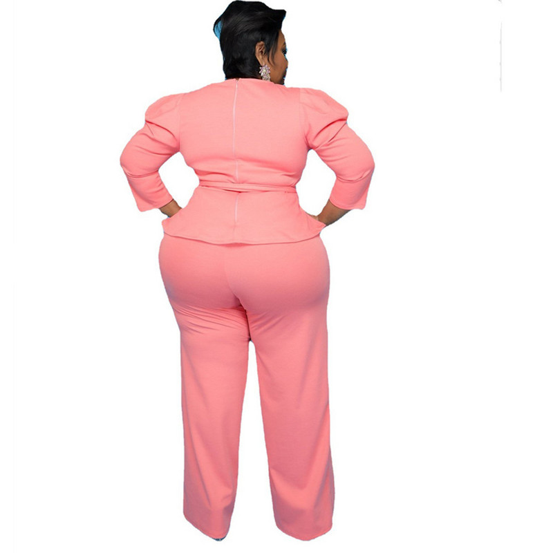 Wmstar Plus Size Σετ δύο τεμαχίων Γυναικεία μόδα Μασίφ στρογγυλό γιακά μισά μανίκια Γυναικεία ρούχα Χονδρική Dropshipping