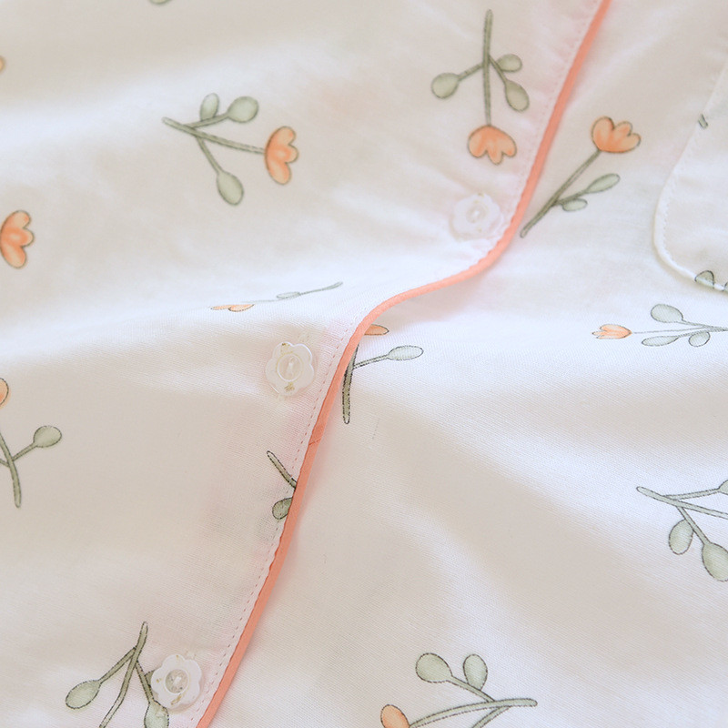 Ιαπωνικό νέο στυλ γυναικείες βαμβακερές πιτζάμες διπλής γάζας σετ καρτούν κάκτος χαριτωμένο μακρυμάνικο παντελόνι δύο τεμαχίων γυναικεία υπηρεσία σπιτιού