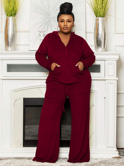 Wmstar Îmbrăcăminte de mărime mare pentru femei Ținute din două piese Puff cu mânecă lungă Crop și pantaloni asorți la îmbrăcăminte de stradă Comert cu ridicata Dropshipping