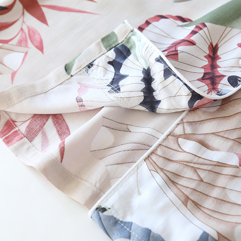 Νέο ανοιξιάτικο και φθινοπωρινό μακρυμάνικο παντελόνι γυναικεία πιτζάμες σετ βισκόζη ζακέτα πεταλούδα λουλούδι απλό λεπτό σέρβις στο σπίτι καλοκαίρι