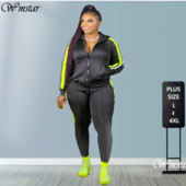 2022 Plus Size S-4XL Σετ 2 τεμαχίων Γυναικεία φθινοπωρινά ρούχα Φούτερ Joggers Στολή με φερμουάρ Κορυφή αθλητική φόρμα αθλητικών παντελονιών χονδρική Dropshipping