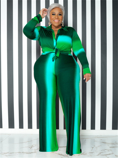 Wmstar Plus Size Two Piece Στολές Γυναικείες φθινοπωρινές γραβάτες Βαφή ριγέ μπλούζα και παντελόνι ασορτί σετ χονδρικής Dropshipping