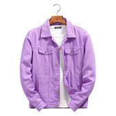 Jachete de blugi pentru bărbați de calitate superioară, violet portocaliu, pentru bărbați, femei, îmbrăcăminte de îmbrăcăminte, paltoane de cowboy, noua toamnă, jachetă de jean lejeră, jachetă pentru bărbați