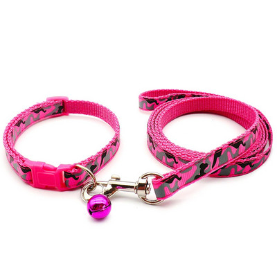 1 τμχ Κολάρα σκύλου με μοτίβο παραλλαγής με λουρί από μόλυβδο για κουτάβι γάτα Ρυθμιζόμενο λαιμό σε διάφορα χρώματα Αξεσουάρ για κατοικίδια κοστούμι σχοινιού πρόσφυσης