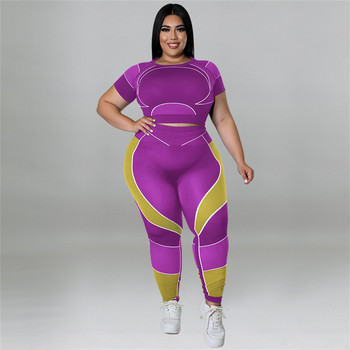 Wmstar Plus Size 2 Piece Ρούχα Γυναικεία Ρούχα Bodycon Stretch Αθλητικά Κοστούμια Τζόκινγκ Fitness Σετ ταιριάσματος χονδρικής Dropshipping