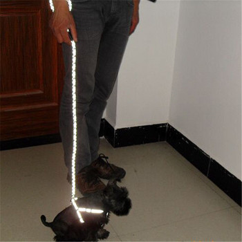Светлоотразително въже за домашни любимци Здрав колан за каишка за кучета Безопасен колан за жилетка за домашни любимци Поводи Регулируемо теглещо въже Разходка Флуоресценция