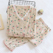 Fdfklak Νέα Κορεατικά Ρούχα εγκυμοσύνης για έγκυες γυναίκες 100% βαμβακερά κοστούμια πιτζάμες θηλασμού τύπωμα πυτζάμες θηλασμού