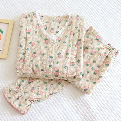 Fdfklak Νέα Κορεατικά Ρούχα εγκυμοσύνης για έγκυες γυναίκες 100% βαμβακερά κοστούμια πιτζάμες θηλασμού τύπωμα πυτζάμες θηλασμού